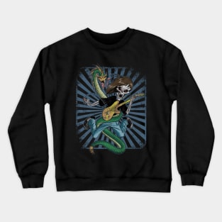 Skeleton Guitarist with Snake Crewneck Sweatshirt